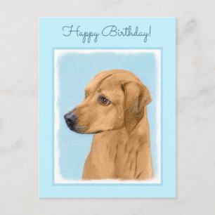 Rhodesian Ridgeback Painting - Original Dog Art Postkarte