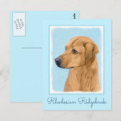 Rhodesian Ridgeback Painting - Original Dog Art Postkarte (Vorne/Hinten)