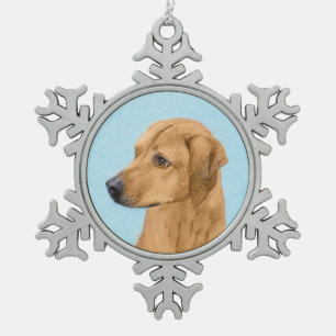 Rhodesian Ridgeback Painting - Original Dog Art Schneeflocken Zinn-Ornament