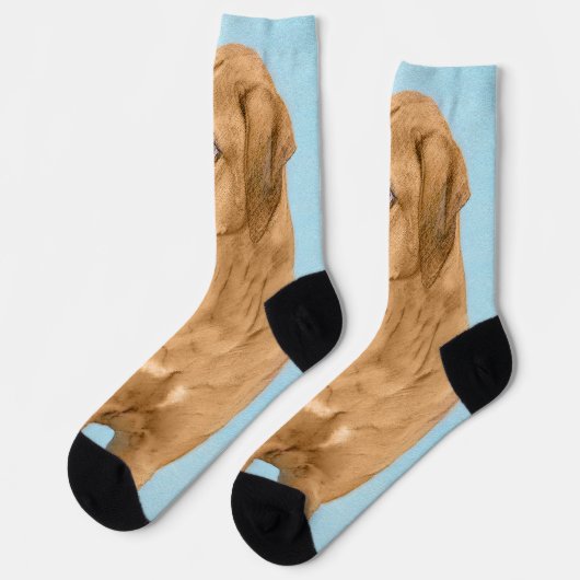 Rhodesian Ridgeback Painting - Original Dog Art Socken (Linkes Detail)
