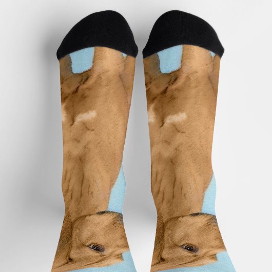 Rhodesian Ridgeback Painting - Original Dog Art Socken (Oben)