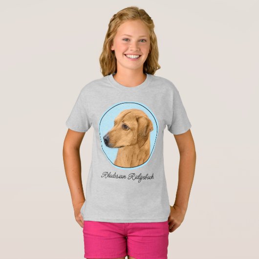 Rhodesian Ridgeback Painting - Original Dog Art T-Shirt (Vorne ganz)