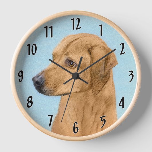 Rhodesian Ridgeback Painting - Original Dog Art Uhr (Vorderseite)