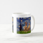 Rhodesian Ridgeback Pair - Starry Night Kaffeetasse (VorderseiteRechts)