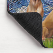 Rhodesian Ridgeback Pair - Starry Night Mousepad (Ecke)
