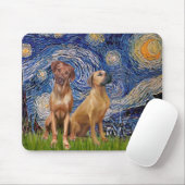 Rhodesian Ridgeback Pair - Starry Night Mousepad (Mit Mouse)