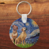 Rhodesian Ridgeback Pair - Starry Night Schlüsselanhänger (Vorderseite)