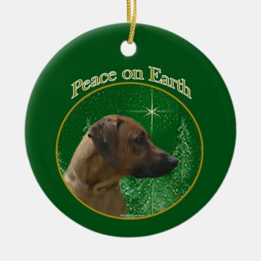 Rhodesian Ridgeback Peace Keramik Ornament (Vorne)