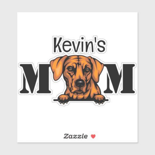 Rhodesian Ridgeback Peeking Mama Personalisiert Aufkleber (Blatt)