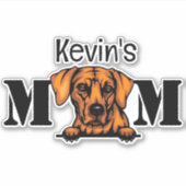 Rhodesian Ridgeback Peeking Mama Personalisiert Aufkleber (Vorderseite)