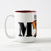 Rhodesian Ridgeback Peeking Personalisierte Mama Zweifarbige Tasse (Links)