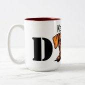 Rhodesian Ridgeback Peeking Personalisierter Vater Zweifarbige Tasse (Links)