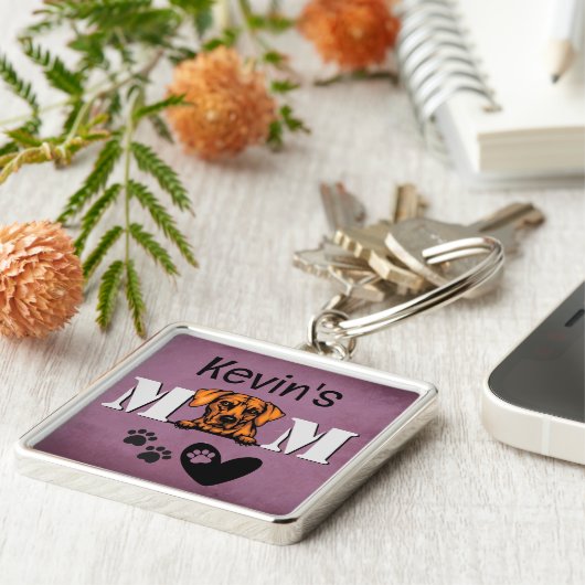 Rhodesian Ridgeback Personalisiert Peeking Schlüsselanhänger (Seite)