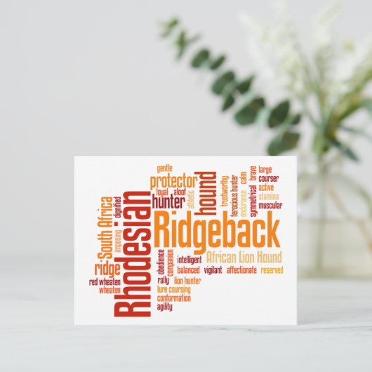 Rhodesian Ridgeback Postkarte (Stehend Vorderseite)