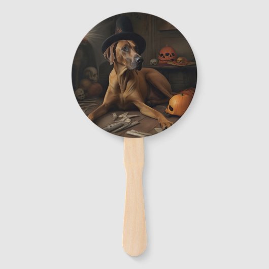 Rhodesian Ridgeback Pumpkins Halloween Beängstigen Fächer (Vorderseite)