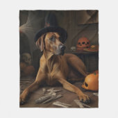 Rhodesian Ridgeback Pumpkins Halloween Beängstigen Fleecedecke (Vorderseite)