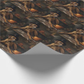 Rhodesian Ridgeback Pumpkins Halloween Beängstigen Geschenkpapier (Ecke)