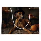 Rhodesian Ridgeback Pumpkins Halloween Beängstigen Große Geschenktüte (Rückseite)