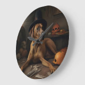 Rhodesian Ridgeback Pumpkins Halloween Beängstigen Große Wanduhr (Winkel)
