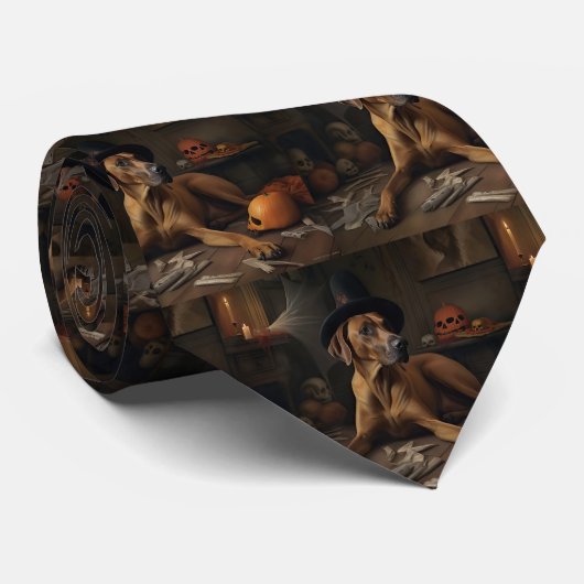 Rhodesian Ridgeback Pumpkins Halloween Beängstigen Krawatte (Gerollt)