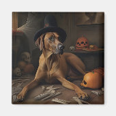 Rhodesian Ridgeback Pumpkins Halloween Beängstigen Magnet (Vorne)