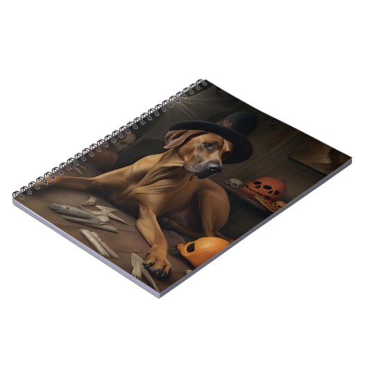 Rhodesian Ridgeback Pumpkins Halloween Beängstigen Notizblock (Linke Seite)
