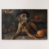 Rhodesian Ridgeback Pumpkins Halloween Beängstigen Puzzle (Horizontal)
