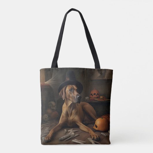 Rhodesian Ridgeback Pumpkins Halloween Beängstigen Tasche (Rückseite)