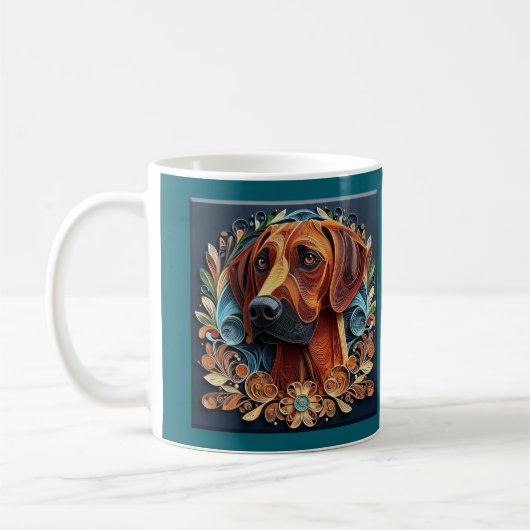 Rhodesian Ridgeback Quilling-Stil-Kunsttasse Kaffeetasse (Links)
