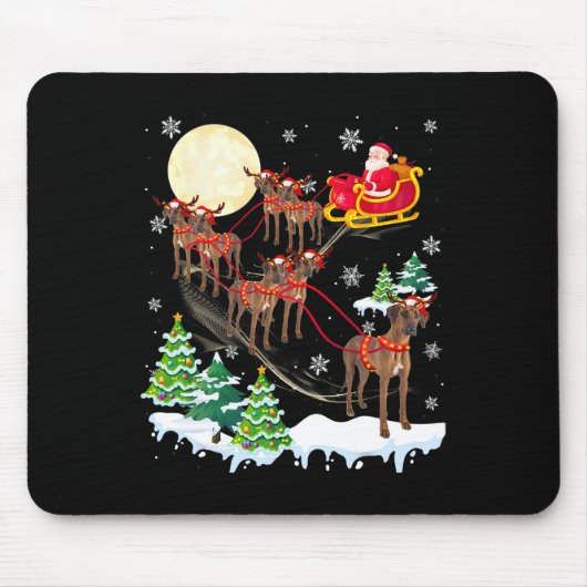 Rhodesian Ridgeback Rentier Christmas Dog Riding Mousepad (Vorne)