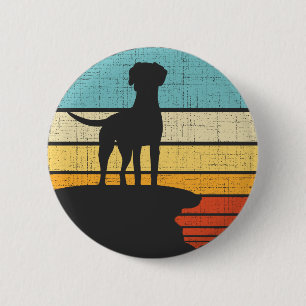 Rhodesian Ridgeback Retro Vintag 60er 70er Dog Button