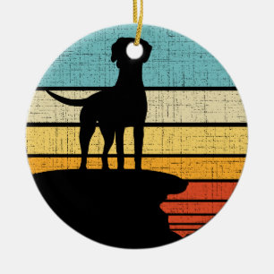 Rhodesian Ridgeback Retro Vintag 60er 70er Dog Keramik Ornament