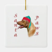Rhodesian Ridgeback Santa Paws Keramikornament (Rückseite)