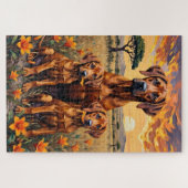 Rhodesian Ridgeback Savanna Sunset Art Puzzle (Horizontal)