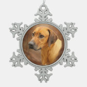 Rhodesian Ridgeback Schneeflocken Zinn-Ornament (Vorderseite)