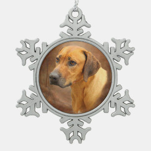 Rhodesian Ridgeback Schneeflocken Zinn-Ornament