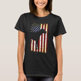 Rhodesian Ridgeback Silhouette American Flag 4. T-Shirt