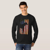 Rhodesian Ridgeback Silhouette American Flag 4. T-Shirt (Vorne ganz)