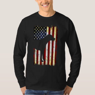 Rhodesian Ridgeback Silhouette American Flag 4. T-Shirt