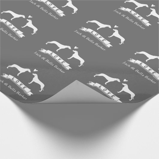 Rhodesian Ridgeback Silhouetten mit Text Geschenkpapier (Ecke)
