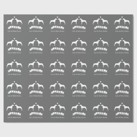 Rhodesian Ridgeback Silhouetten mit Text Geschenkpapier (Flach)