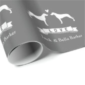 Rhodesian Ridgeback Silhouetten mit Text Geschenkpapier (Rolleneckpunkt)