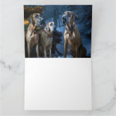 Rhodesian Ridgeback Snowy Sleigh Weihnachtsdekor Karte (Innenseite)