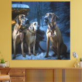 Rhodesian Ridgeback Snowy Sleigh Weihnachtsdekor Leinwanddruck (Insitu (Wohnzimmer))