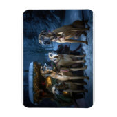 Rhodesian Ridgeback Snowy Sleigh Weihnachtsdekor Magnet (Vertikal)