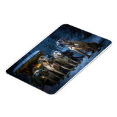 Rhodesian Ridgeback Snowy Sleigh Weihnachtsdekor Magnet (Linke Seite)