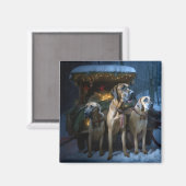 Rhodesian Ridgeback Snowy Sleigh Weihnachtsdekor Magnet (Vorderseite/Rückseite)