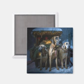 Rhodesian Ridgeback Snowy Sleigh Weihnachtsdekor Magnet (Vorderseite/Rückseite)