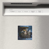 Rhodesian Ridgeback Snowy Sleigh Weihnachtsdekor Magnet (In Situ (Geschirrspüler))