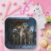 Rhodesian Ridgeback Snowy Sleigh Weihnachtsdekor Pappteller (Party)